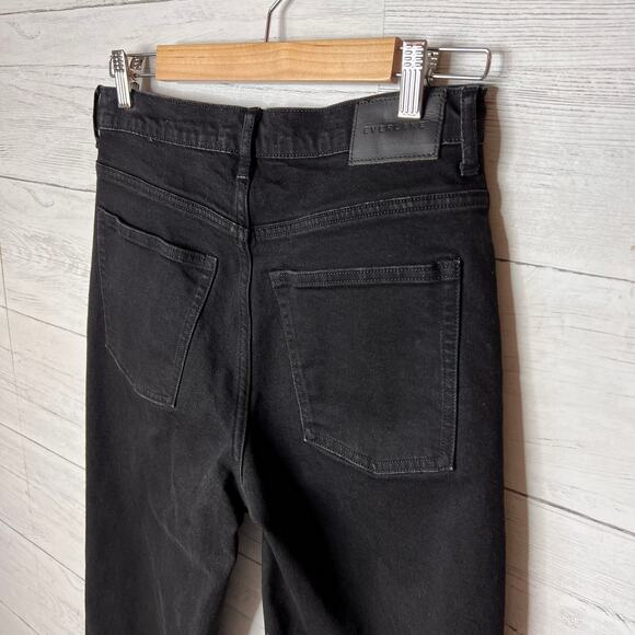 Everlane Jeans Womens Size 29 Long Black The Way High Organic Cotton Raw Hem - Picture 14 of 16